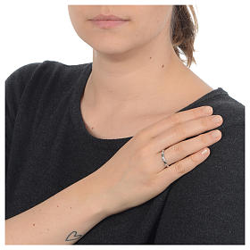 Aliança prata 925 e Swarovski transparente s3