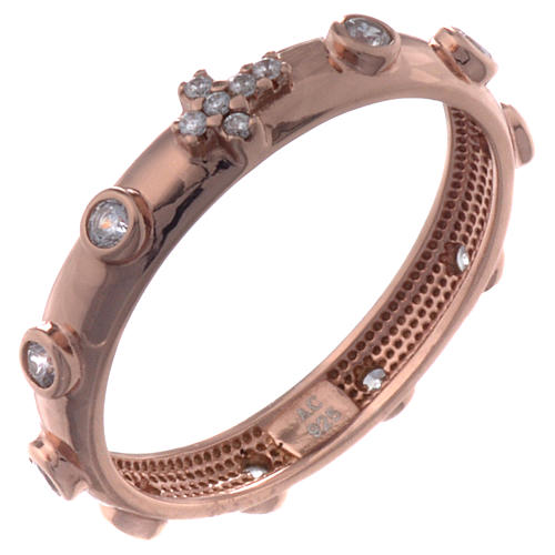 Zehner-Ring AMEN rosa Silber 925 weissen Zirkonen 1
