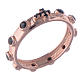 Rosary Ring AMEN rosè silver 925, black zircons s1