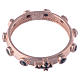 Rosary Ring AMEN rosè silver 925, black zircons s2
