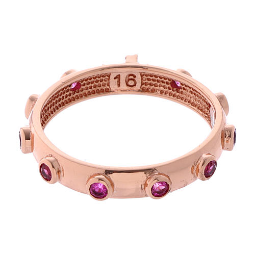 Zehner-Ring AMEN rosa Silber 925 roten Zirkonen 3