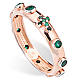 Rosary Ring AMEN rosè silver 925, green zircons s2
