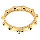 Rosary Ring AMEN gilded silver 925, black zircons s2