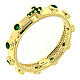 Rosary Ring AMEN gilded silver 925, green zircons s1