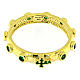 Rosary Ring AMEN gilded silver 925, green zircons s2
