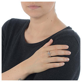 Bague AMEN croix argent 925 blanc zircons blancs s4