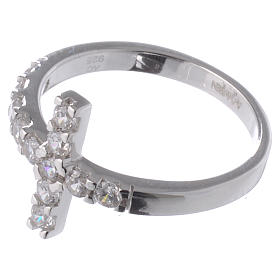 Anello AMEN croce arg 925 bianco zirconi bianchi s3