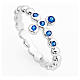 Anello AMEN croce arg 925 bianco zirconi blu s2
