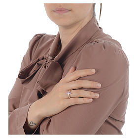 Ring von AMEN mit Kreuz aus vergoldetem 925er Silber mit weißen Zirkonen s2