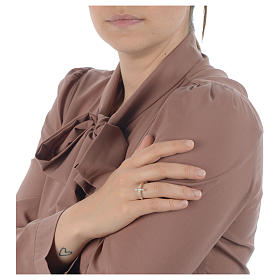 Bague AMEN croix argent 925 doré zircons blancs s8