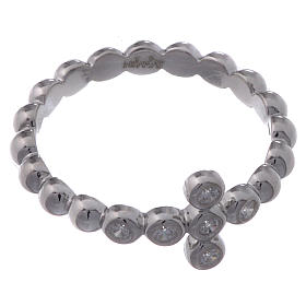 AMEN Beads Ring White silver 925, white zircons