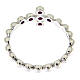 AMEN Beads Ring White silver 925, red zircons s4