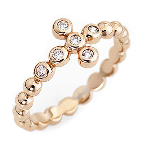 Anello AMEN Boules arg 925 Rosè zirconi bianchi 1