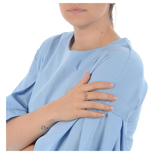 Anillo AMEN modelo Boules plata 925 rosado con circones rojos 3