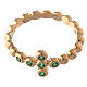 AMEN Beads Ring gilded silver 925, green zircons s2