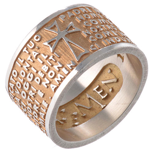 Ring AMEN Our Father ITA Silver 925, gold finish 1