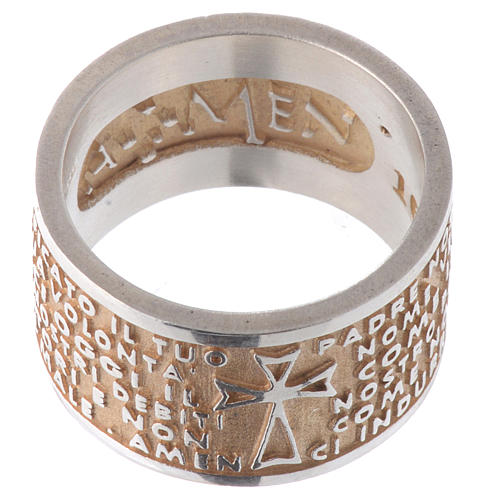 Ring AMEN Our Father ITA Silver 925, gold finish 2