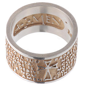 Anillos oración: Anillo AMEN Padre Nuestro ITALIANO plata 925 acabado dorado