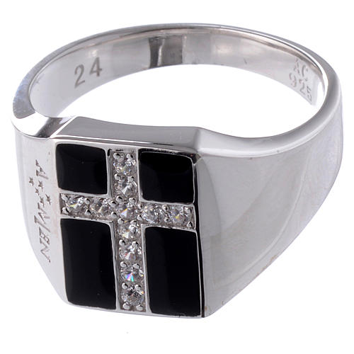 Ring AMEN Chevalier silver 925, Rhodium finish 2