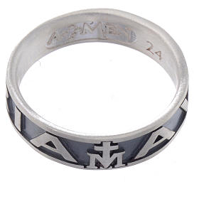 Anillo AMEN Ave Maria plata 925 oscuro s2