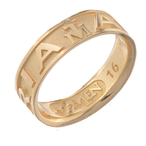 Ring AMEN Ave Maria vergoldeten Silber 925 1