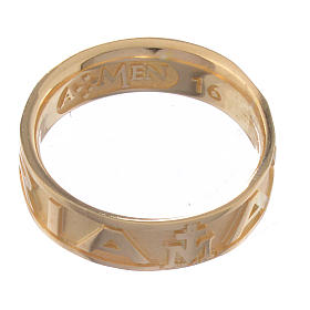 Anillos oración: Anillo AMEN Ave Maria plata 925 acabado dorado