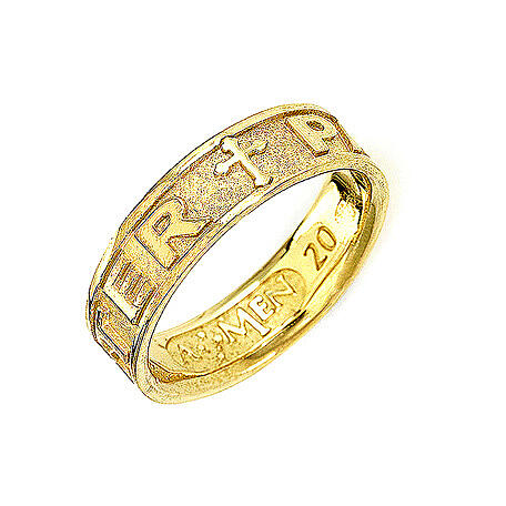 Anello AMEN Padre Nostro argento 925 fin. Dorato 1