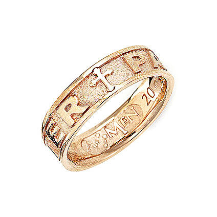 AMEN ring with Pater Noster inscription, gold plated 925 silver 1