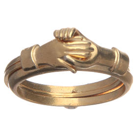 Ring in golden 800 silver with 2 hands which can be opened