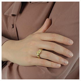 Bague argent 800 doré avec mains ouvrant s5