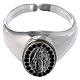 Ring in 800 silver with Miraculous Medal, black and adjustable s2