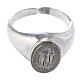 Ring in 925 silver with Our Lady of Lourdes medal, white and adjustable s3