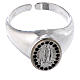 Ring in 800 silver with Our Lady of Lourdes medal, black and adjustable s2