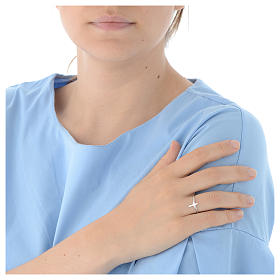 Bague AMEN croix classique argent 925 fin. rhodium s3
