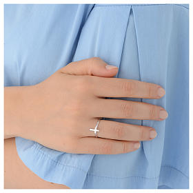 Bague AMEN croix classique argent 925 fin. rhodium s4