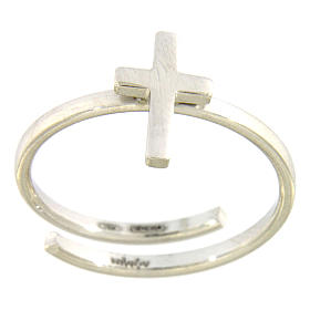 Gebetsringe: Midiring AMEN Kreuz Silber 925 rodiniert