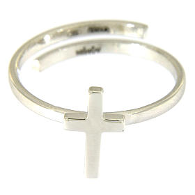 Bague spirale AMEN croix argent 925 fin. rhodium s2