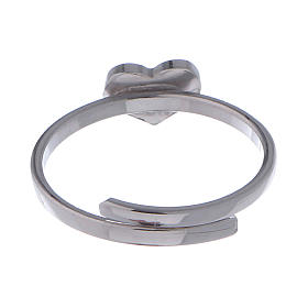 Anillo AMEN con Corazón plata 925 y rodio s3