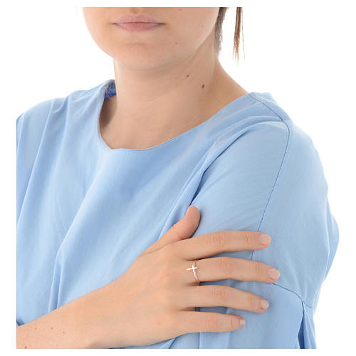 Bague AMEN croix classique argent 925 fin. rosée 3