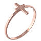 Sterling silver AMEN midi ring with cross Rosé finish s1