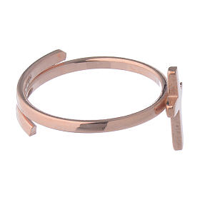 Midiring AMEN Kreuz rosa Silber 925 s3