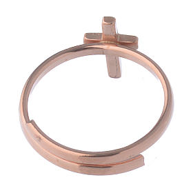 Midiring AMEN Kreuz rosa Silber 925 s4