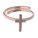 Sterling silver AMEN midi ring with cross Rosé finish s2