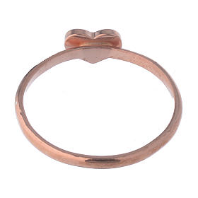 Bague AMEN coeur argent 925 fin. rosée s4