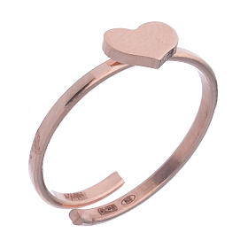 Anillo AMEN Corazón plata 925 acabado rosado s1