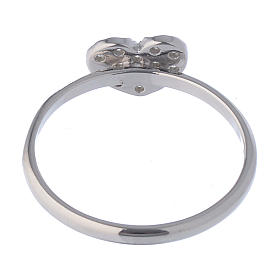 Bague AMEN coeur zircons argent 925 fin. rhodium s4