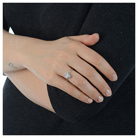 Bague AMEN ange argent 925 zircons fin. rhodium s4