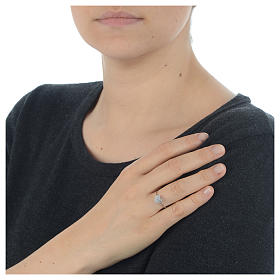 Bague AMEN coeur arg 925 zircons fin. rhodium s4