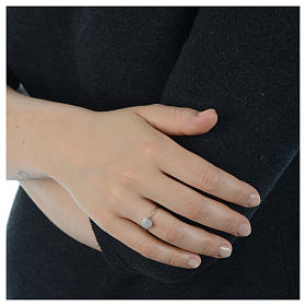 Bague AMEN coeur arg 925 zircons fin. rhodium s5