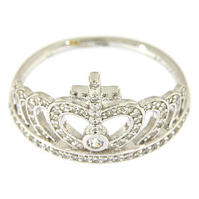 Ring AMEN Queen Crown silver 925 rhinestones